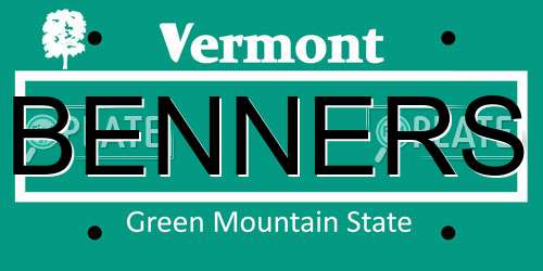 BENNERS Vermont License Plate