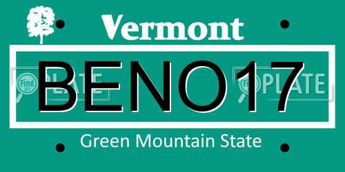 BENO17 Vermont License Plate