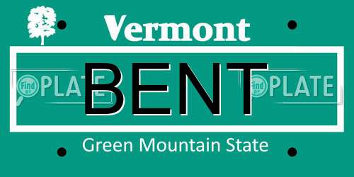 BENT Vermont License Plate