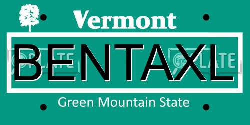 BENTAXL Vermont License Plate