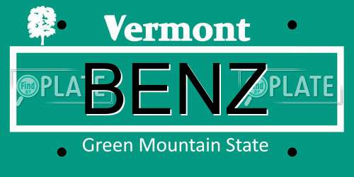 BENZ Vermont License Plate
