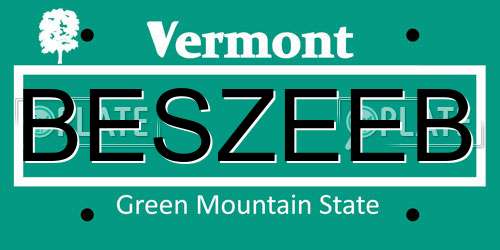 BESZEEB Vermont License Plate