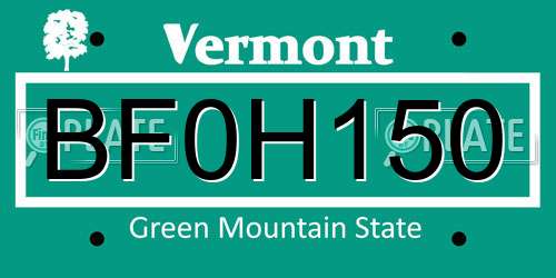 BF0H150 Vermont License Plate