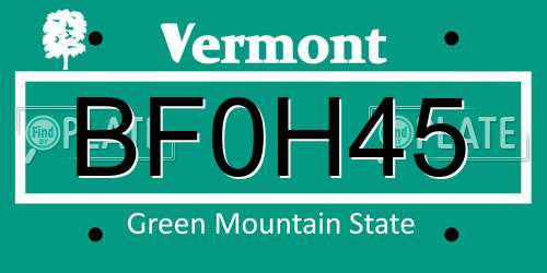 BF0H45 Vermont License Plate