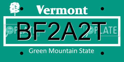 BF2A2T Vermont License Plate