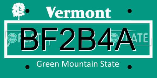 BF2B4A Vermont License Plate