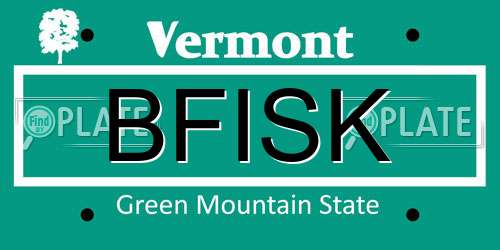 BFISK Vermont License Plate