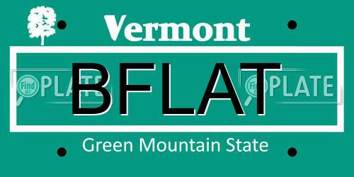BFLAT Vermont License Plate