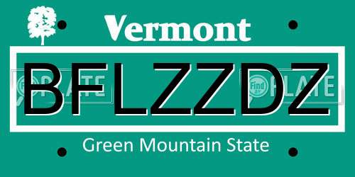BFLZZDZ Vermont License Plate