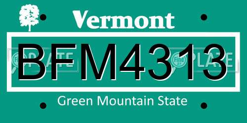 BFM4313 Vermont License Plate