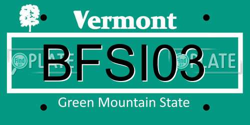 BFSI03 Vermont License Plate