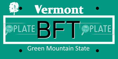 BFT Vermont License Plate