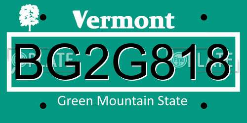 BG2G818 Vermont License Plate