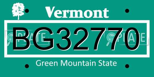BG32770 Vermont License Plate