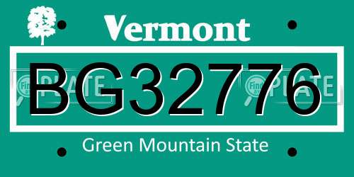 BG32776 Vermont License Plate