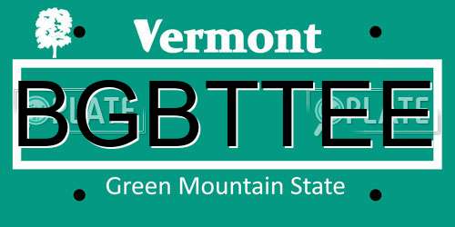 BGBTTEE Vermont License Plate