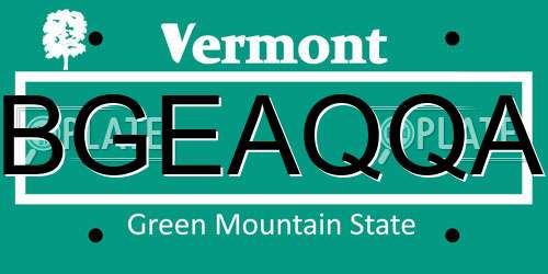BGEAQQA Vermont License Plate