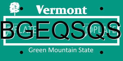 BGEQSQS Vermont License Plate