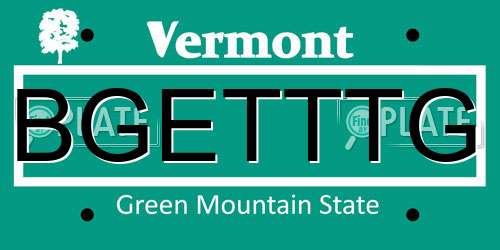 BGETTTG Vermont License Plate