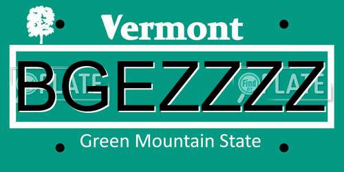 BGEZZZZ Vermont License Plate