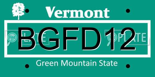 BGFD12 Vermont License Plate