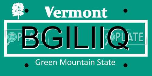 BGILIIQ Vermont License Plate