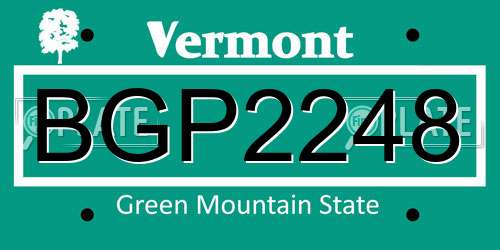 BGP2248 Vermont License Plate