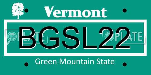 BGSL22 Vermont License Plate