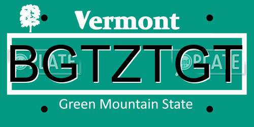 BGTZTGT Vermont License Plate