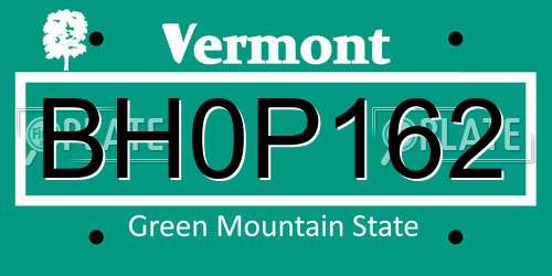 BH0P162 Vermont License Plate