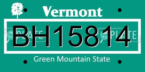 BH15814 Vermont License Plate