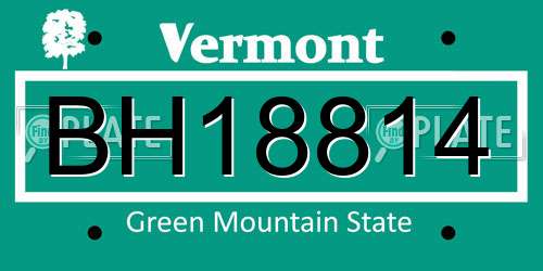 BH18814 Vermont License Plate