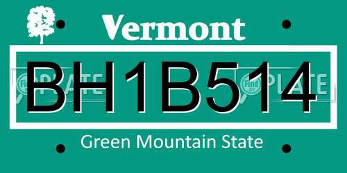 BH1B514 Vermont License Plate
