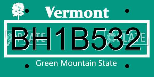 BH1B532 Vermont License Plate