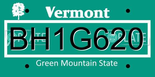 BH1G620 Vermont License Plate