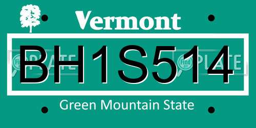 BH1S514 Vermont License Plate