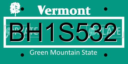 BH1S532 Vermont License Plate