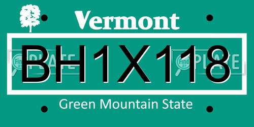 BH1X118 Vermont License Plate