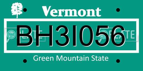 BH3I056 Vermont License Plate