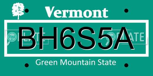 BH6S5A Vermont License Plate