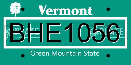 BHE1056 Vermont License Plate