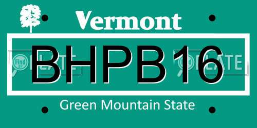 BHPB16 Vermont License Plate