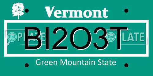 BI2O3T Vermont License Plate