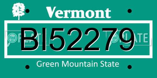BI52279 Vermont License Plate