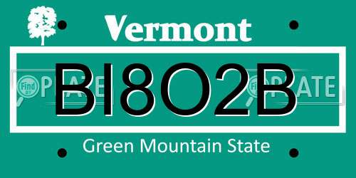 BI8O2B Vermont License Plate