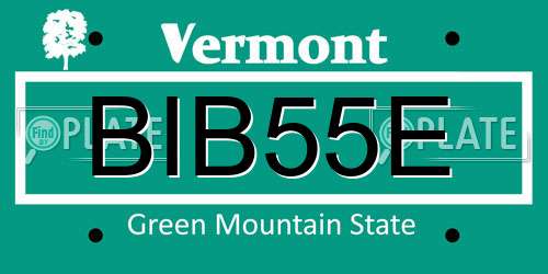 BIB55E Vermont License Plate