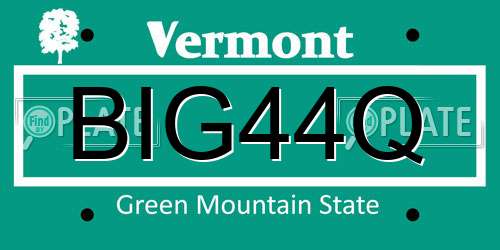BIG44Q Vermont License Plate