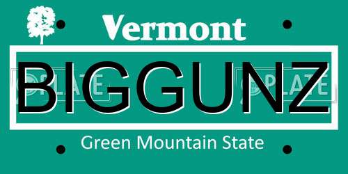 BIGGUNZ Vermont License Plate