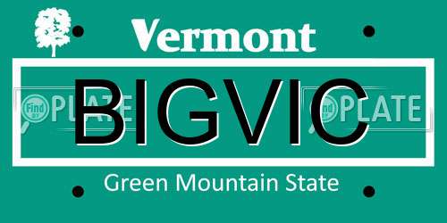 BIGVIC Vermont License Plate