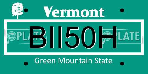 BII50H Vermont License Plate